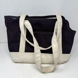 Lands End Canvas Dog Tote Pet Carrier Navy Travel Preppy Petcore